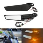 Motorcycle Mirror Side Mirrors Wind Wing Adjustable Rotating Rearview  For 2019 2020 2021 2022 23 2024 Kawasaki ZX6R ZX636 ZX-6R