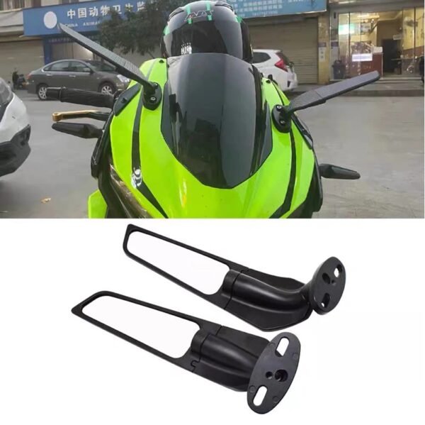 Motorcycle Mirror Side Mirrors Wind Wing Adjustable Rotating Rearview  For 2019 2020 2021 2022 23 2024 Kawasaki ZX6R ZX636 ZX-6R - Image 2