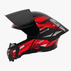 SBA-20 SHIELD X MAT BLACK WITH RED